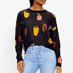 LOFT Apple Cider Donut Navy Blue Sweater Size XS